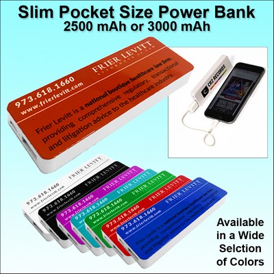 Pocket Size Power Bank 2500 mAh - Orange