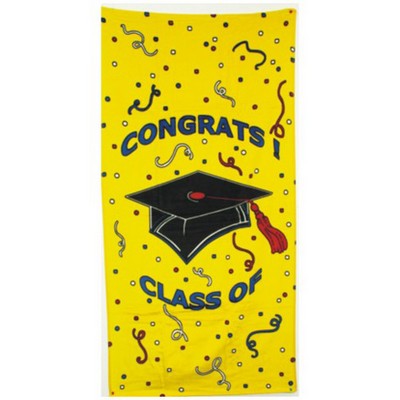 30" x 60", 11 lb., Velour Stock Design Congrats Beach Towel (Screen Print)