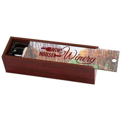 Rosewood Finish Wine Box with Lid