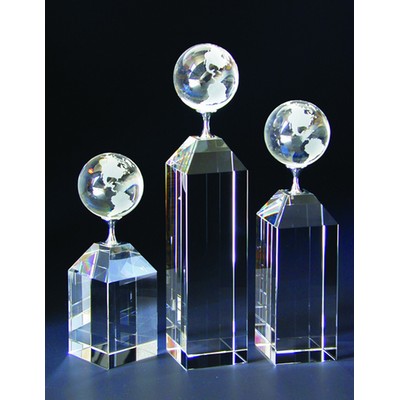 Globe Optical Crystal Award/Trophy 9.5"H - Variant A