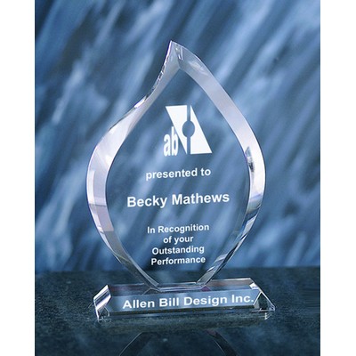 Torch Award optical crystal award/trophy.7"H