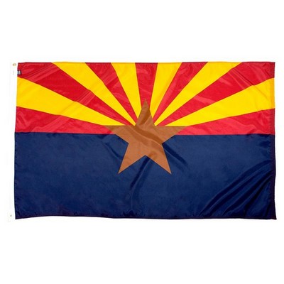 Arizona Indoor Parade Flag w/Pole Hem And Fringe (5'x8')
