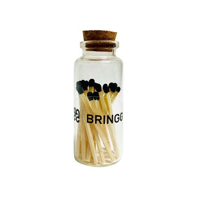 Colored Tipped Matches in Glass Jar with Striker