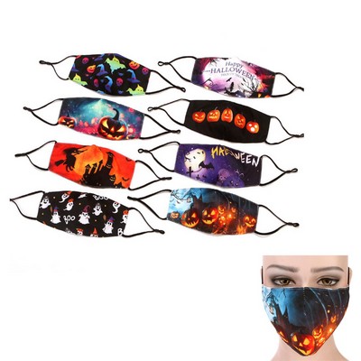 Halloween 3-layer Reeusable Cotton Face Mask With Filter Slot