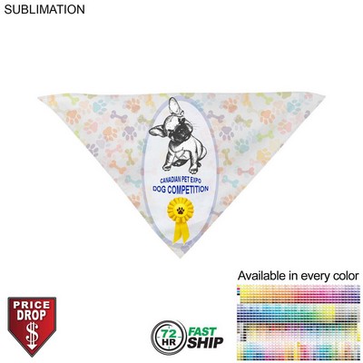 72 Hr Fast Ship - Large Dog Bandana, Stitched Edges, Sublimated Edge to Edge (32"x22"x22")