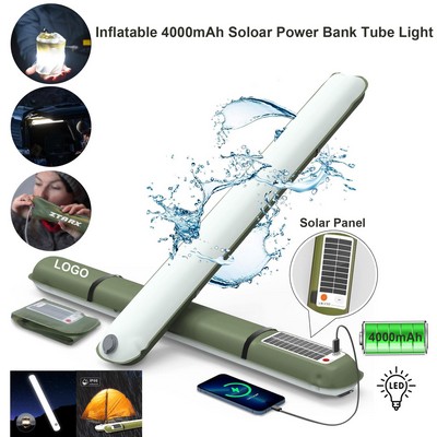 Inflatable 4000mAh Solar Charge/Power Bank Tube Light