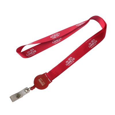 ¾" Nylon Lanyards W/Round Economy Badge Reel
