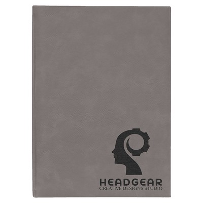7" x 9 3/4" Gray Leatherette Sketch Book-Unlined Paper