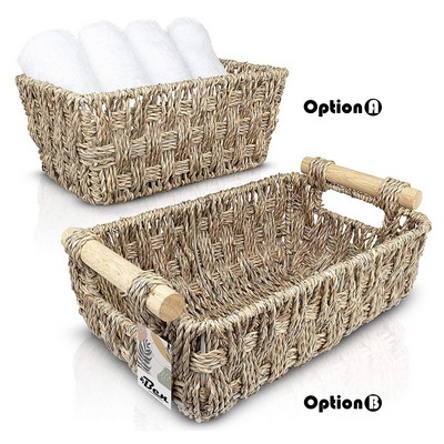 Hand-Woven Small Wicker Basket