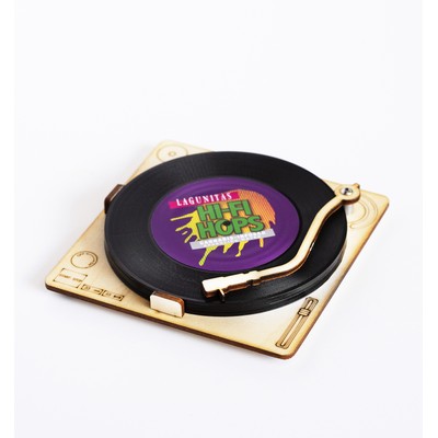 2-Sided Mini Record Coasters - Sets of 4 - Turntable Coaster Holder