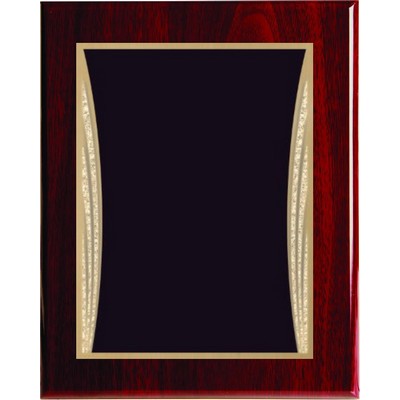Rosewood Piano Finish Plaque with Black Showtime Brass Plate, 7 x 9"