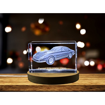 Ferrari 275 3D Engraved Crystal Award - Tribute to Italian Automotive Mastery