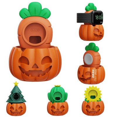Cute Pumpkin Charger Stand Compatible with Smartwatches