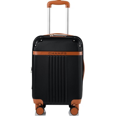 Champs Luggage Vintage Carry On Spinner Size 21" X 13.5 - Black