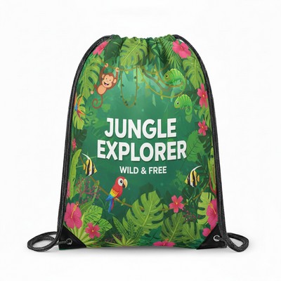 420D Heavy Duty Dye Sublimation Drawstring Backpack