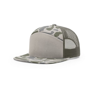 Richardson 168P Printed 7-Panel Trucker Hat with Patch of Choice
