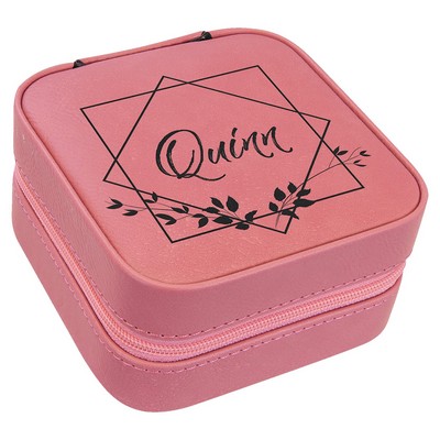 Leatherette Travel Jewelry Box with Black Lining