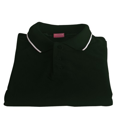 Polo Cotton Airtex Tipped Collar green-XS - 5XLT
