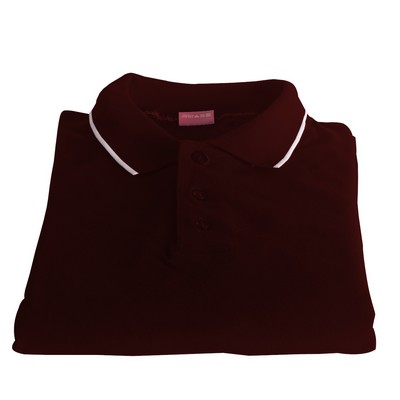 Polo Cotton Airtex Tipped Collar brown-XS - 5XLT