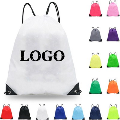 Custom 210D Waterproof Polyester Drawstring Backpack