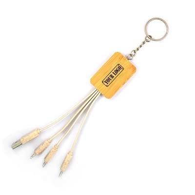 Eco Rectangular Charging Cable Keychain