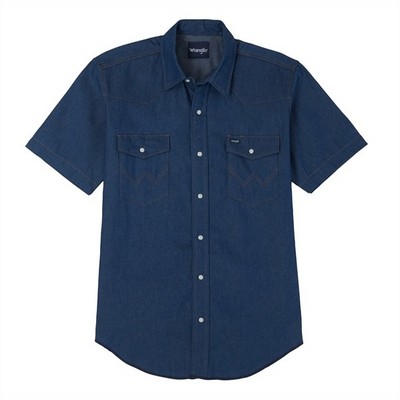 Wrangler Men's Cowboy Cut Short Sleeve Denim Work Shirt