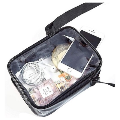 LumiClear High-Gloss PU Leather Shoulder Bag