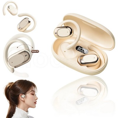 Bone Conduction Wireless Sports Earbuds with Rotating Ear Hooks