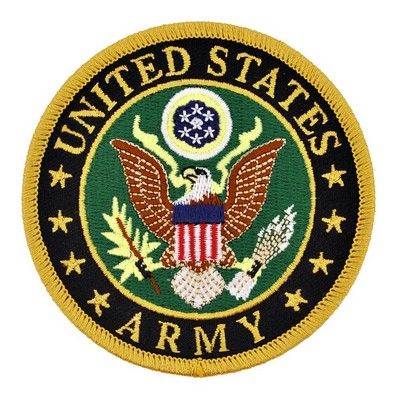 Officially Licensed U.S. Army Round Logo Embroidered Patch - Iron On
