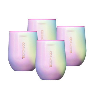 Corkcicle 12 Oz. Stemless - Rainbow Unicorn, 4 Pack