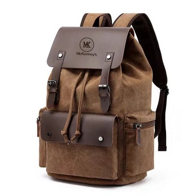 Brayman canvas faux leather backpack