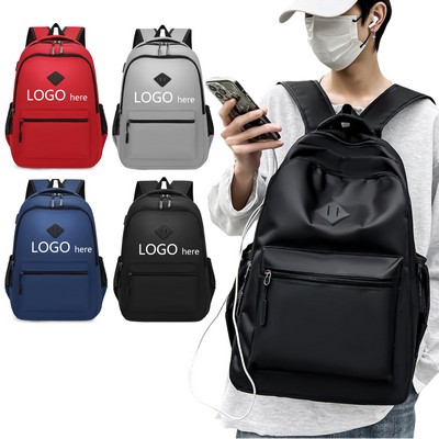 Casual Bag with USB Port for Laptop Waterproof Backpacks
