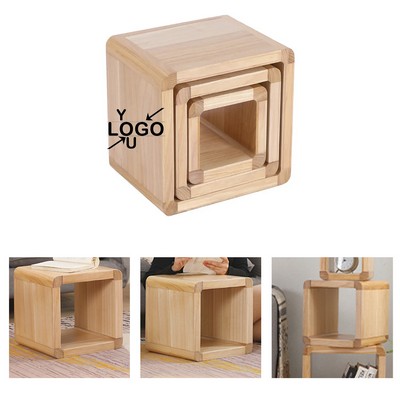 Wood Desk Seat with Storage Compartments