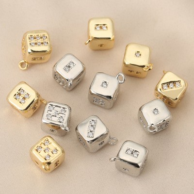 Dice Keychain W/ Rhinestones