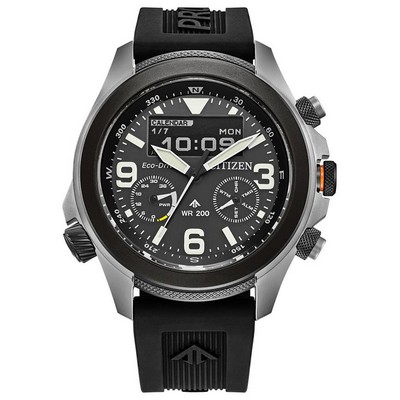 Citizen Men's Promaster Land Polyurethane Strap Watch Black Dial