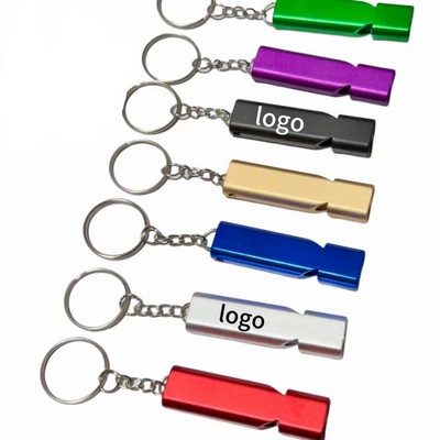 Outdoor Flat Aluminum Alloy Dual-Frequency Survival Whistle