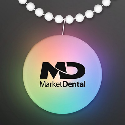Round Light Clip, Color Change LED with White Beads - PRINTED