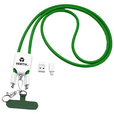 4-IN-1 Charging Cable Crossbody Lanyard Cell Phone Holder