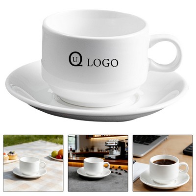 5.4 Oz Classic Porcelain Coffee Cup And Saucer Sets