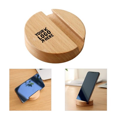 Round Wooden Phone Stand