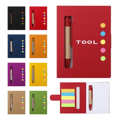 4"x3" Mini Notebook Jotter W/ Pen&Sticky Notes