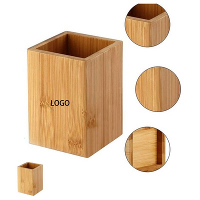Bamboo Square Pen Holder