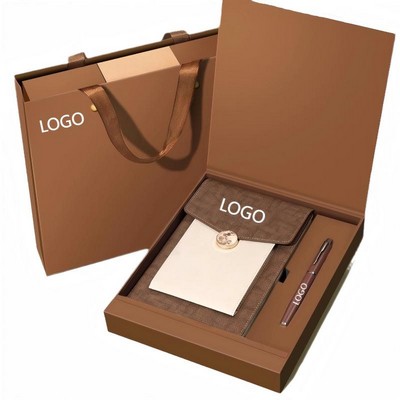 Executive PU Leather Notebook & Signature Pen Gift Set