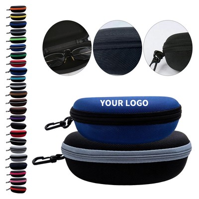 Ethylene Vinyl Acetate Sunglasses Case With Hook And Zipper 6.6" By 3" By 2.5"