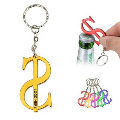 Dollar-Shaped Aluminum Bottle Opener Keychain