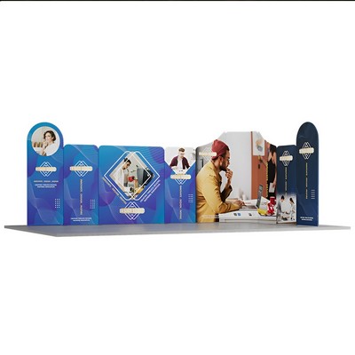 20' Magnetic Modular Fabric Displays L Shape (Double Sided)