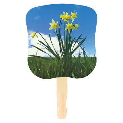 Stock Design Hand Fan-Daffodils, Full Color Digital
