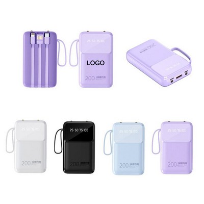 10000mAh Portable Power Bank Charger with 5 Built in Cables
