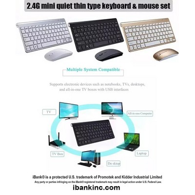iBank ® Mini Wireless Keyboard + Mouse compatible with Mac, PC and Laptop