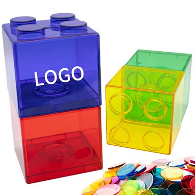 Transparent Building Block Coin Bank